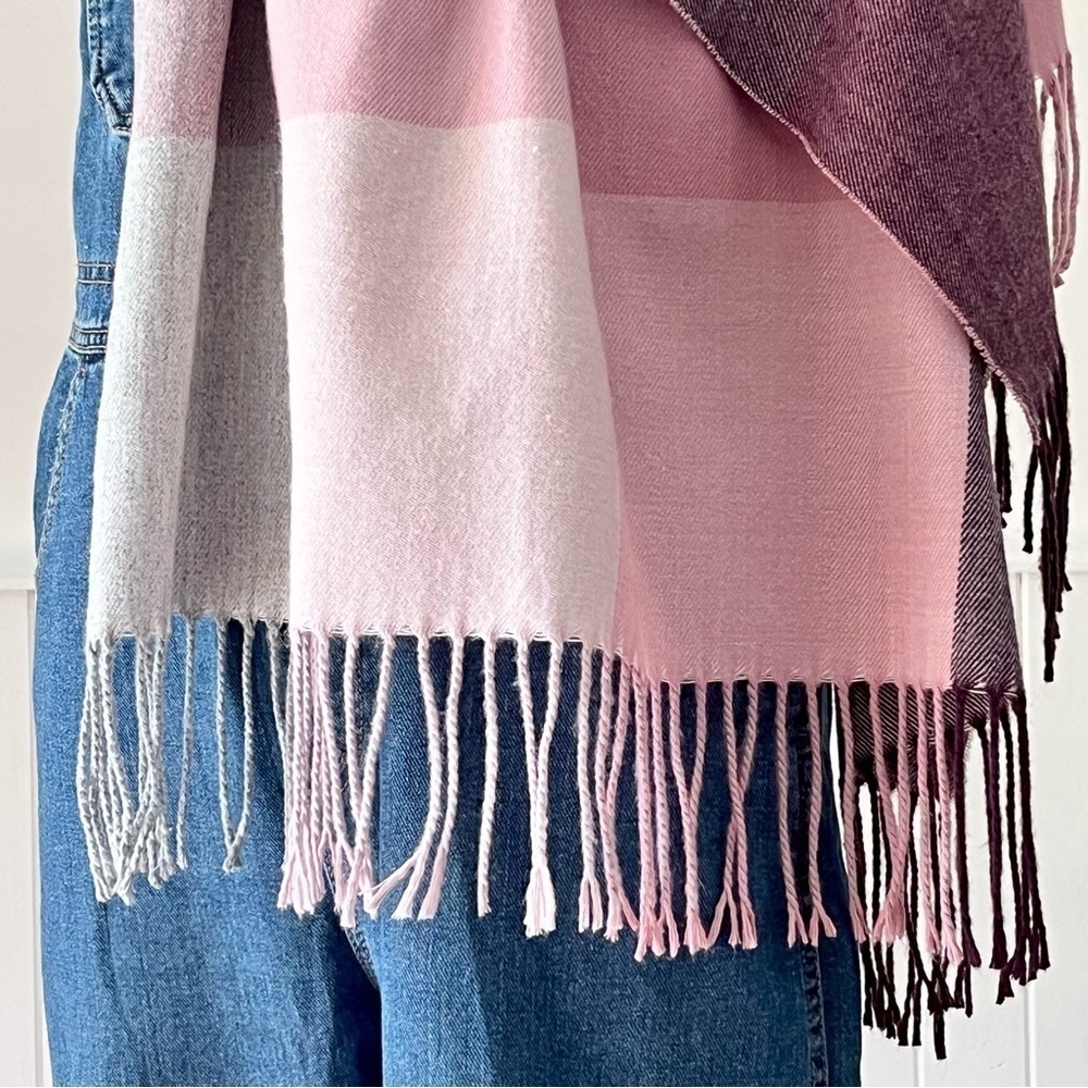 Love & Lore Soft Plaid Fringed Scarf - Picture 5 of 10